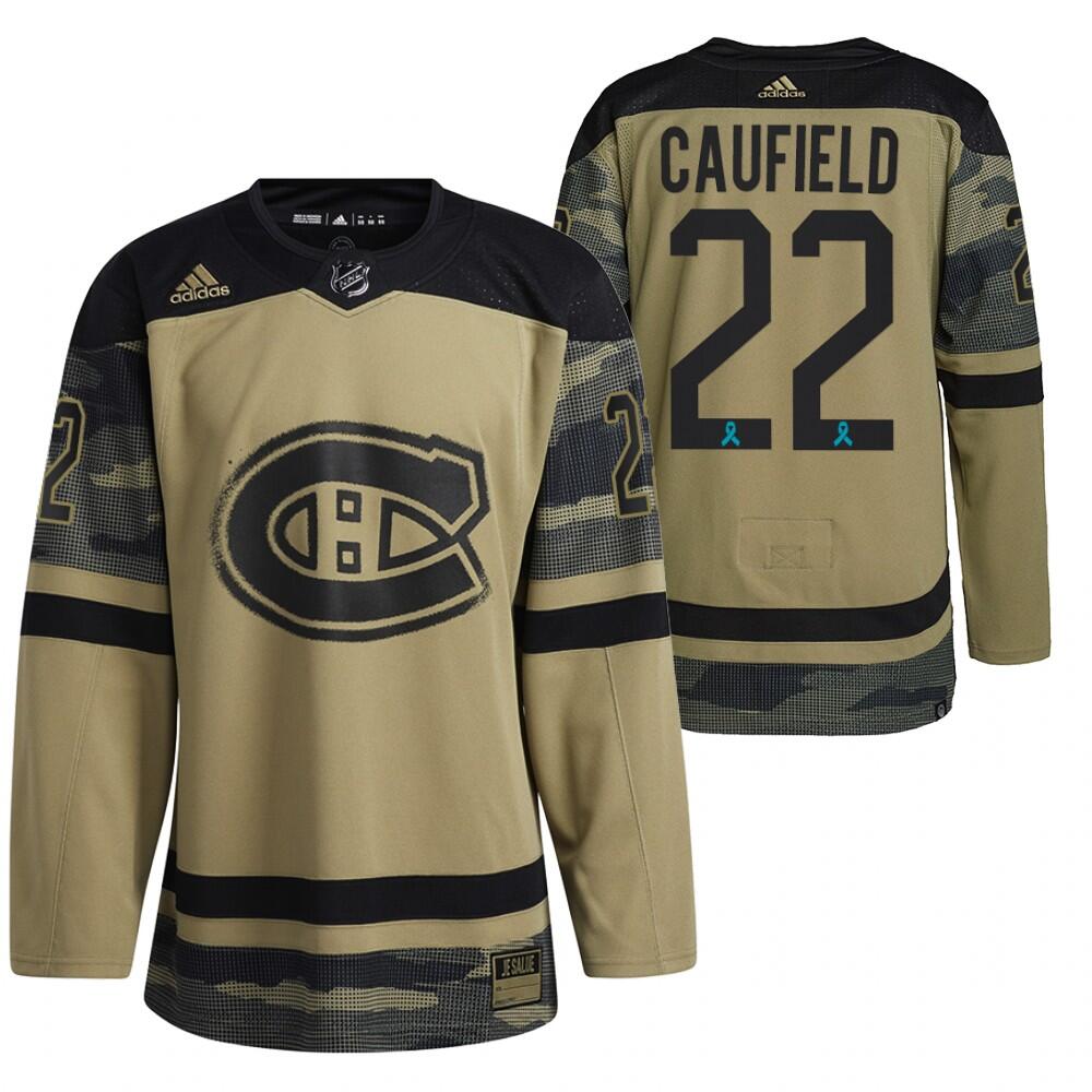 Men's Montreal Canadiens #22 Cole Caufield Olive Salute To Service Stitched Jersey Men's Montreal Canadiens #22 Cole Caufield Olive Salute To Service Stitched Jersey