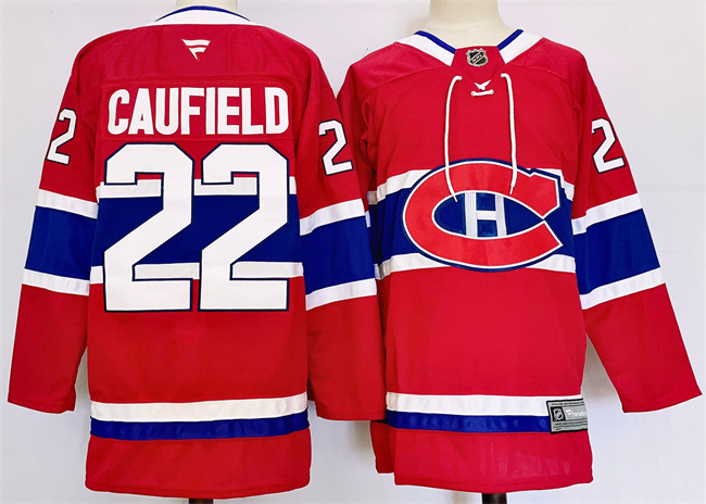 Men's Montreal Canadiens #22 Cole Caufield Red 2024-25 Stitched Jersey Men's Montreal Canadiens #22 Cole Caufield Red 2024-25 Stitched Jersey