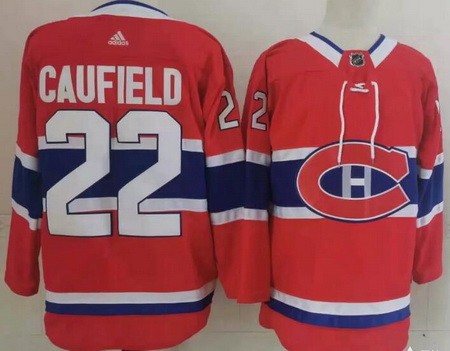 Men's Montreal Canadiens #22 Cole Caufield Red Stitched NHL Jersey Men's Montreal Canadiens #22 Cole Caufield Red Stitched NHL Jersey