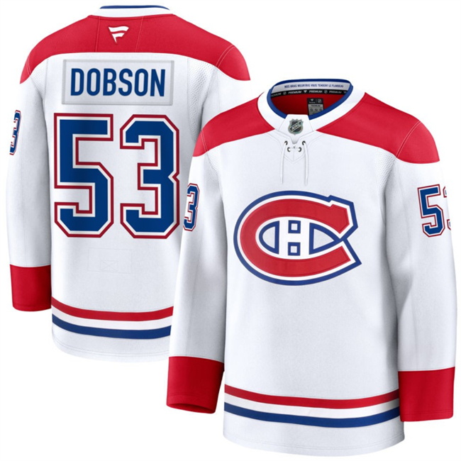 Men's Montreal Canadiens #53 Noah Dobson White 2024-25 Stitched Jersey Men's Montreal Canadiens #53 Noah Dobson White 2024-25 Stitched Jersey