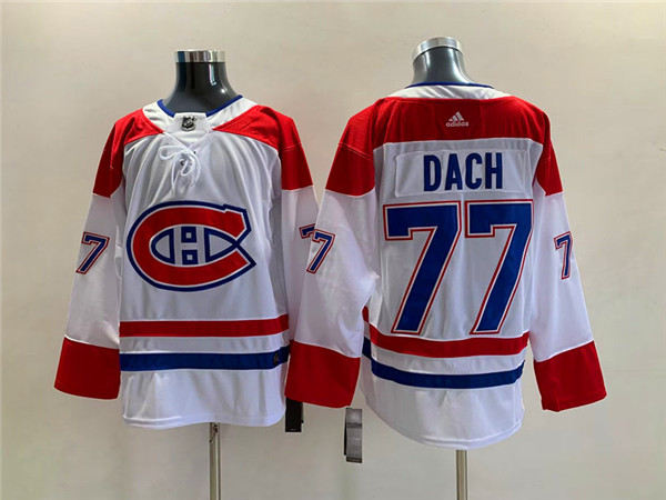 Men's Montreal Canadiens #77 Kirby Dach White Stitched Jersey Men's Montreal Canadiens #77 Kirby Dach White Stitched Jersey