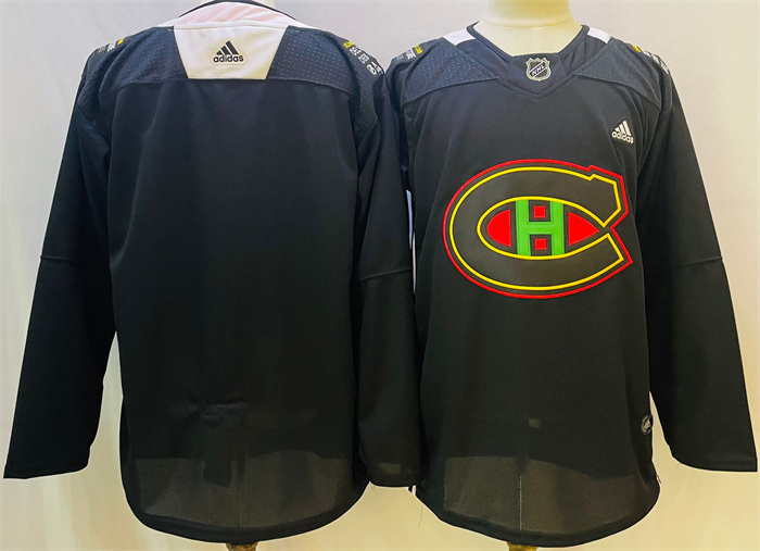 Men's Montreal Canadiens Blank 2022 Black Warm Up History Night Stitched Jersey Men's Montreal Canadiens Blank 2022 Black Warm Up History Night Stitched Jersey