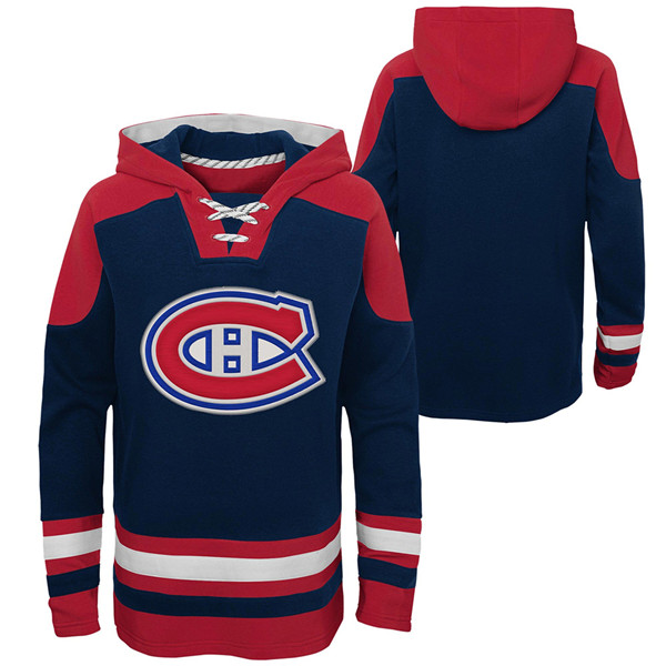 Men's Montreal Canadiens Blank Navy Ageless Must-Have Lace-Up Pullover Hoodie Men's Montreal Canadiens Blank Navy Ageless Must-Have Lace-Up Pullover Hoodie