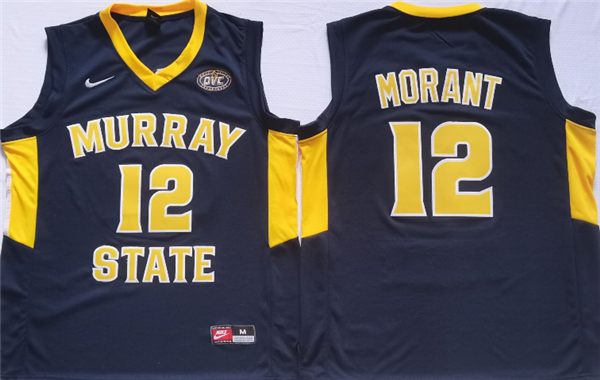 Men's Murray State Racers #12 Ja Morant Navy Stitched Jersey Men's Murray State Racers #12 Ja Morant Navy Stitched Jersey