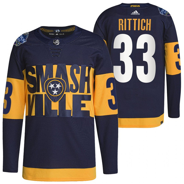 Men's Nashville Predators #33 David Rittich 2022 Navy Stadium Series Breakaway Player Stitched Jersey Men's Nashville Predators #33 David Rittich 2022 Navy Stadium Series Breakaway Player Stitched Jersey