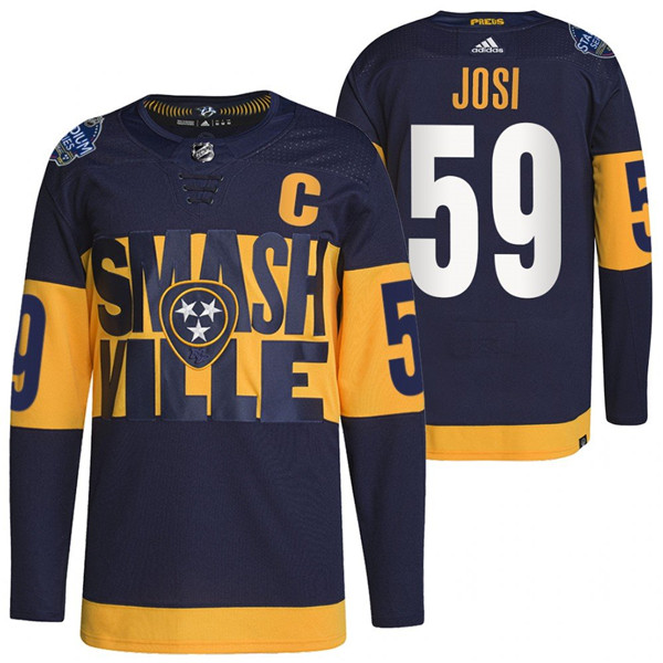 Men's Nashville Predators #59 Roman Josi 2022 Navy Stadium Series Breakaway Player Stitched Jersey Men's Nashville Predators #59 Roman Josi 2022 Navy Stadium Series Breakaway Player Stitched Jersey