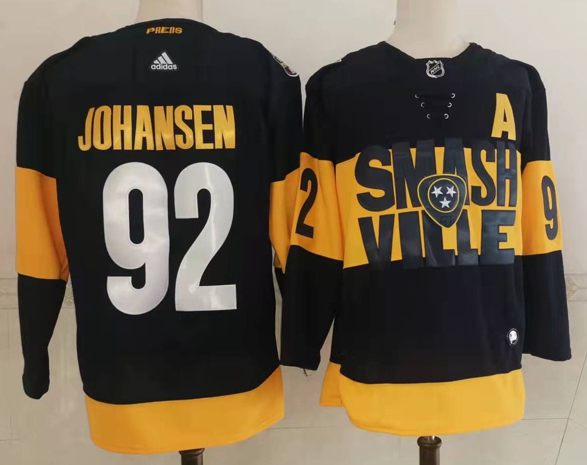 Men's Nashville Predators #92 Ryan Johansen Black 2022 Stadium Series adidas Stitched NHL Jersey Men's Nashville Predators #92 Ryan Johansen Black 2022 Stadium Series adidas Stitched NHL Jersey