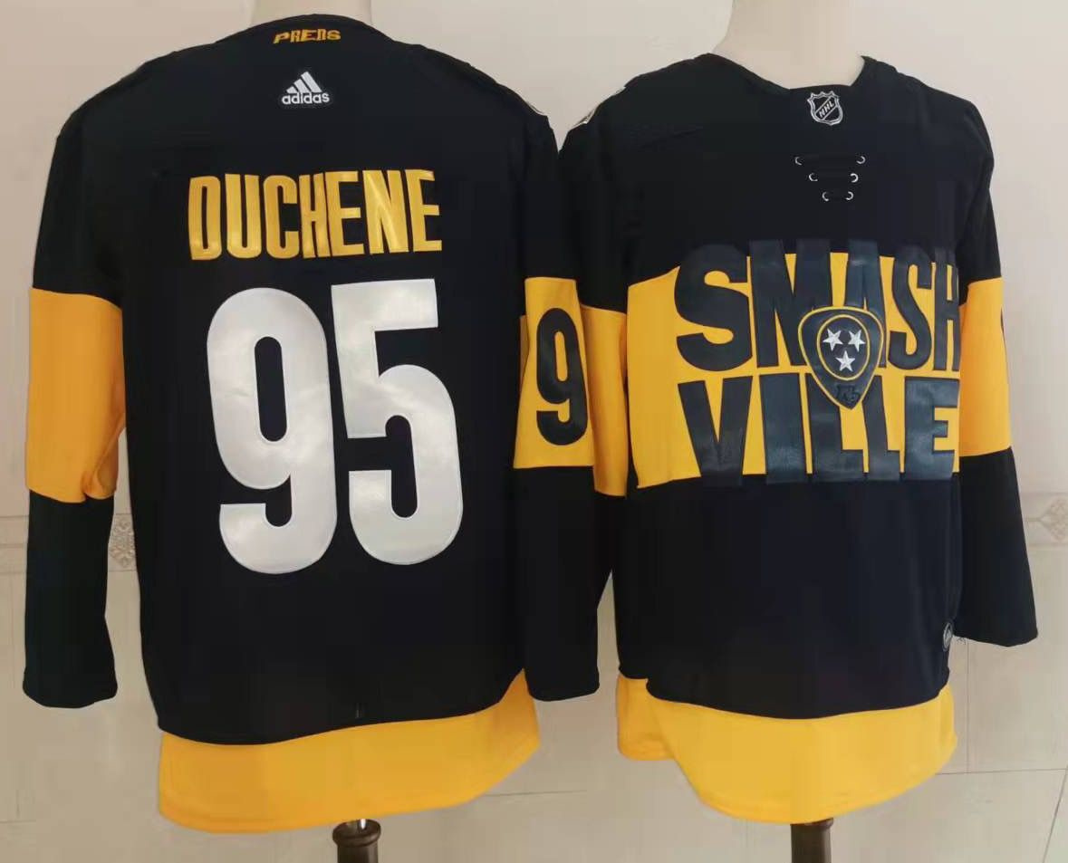 Men's Nashville Predators #95 Matt Duchene Black 2022 Stadium Series adidas Stitched NHL Jersey Men's Nashville Predators #95 Matt Duchene Black 2022 Stadium Series adidas Stitched NHL Jersey