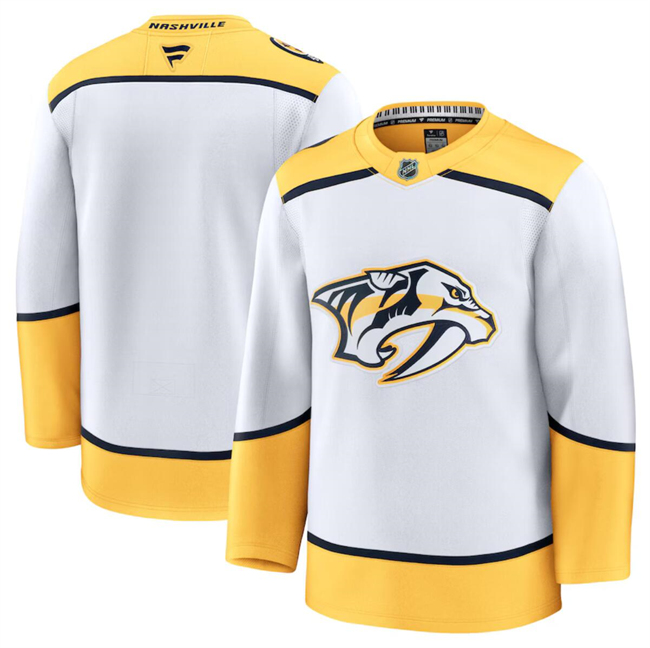 Men's Nashville Predators Blank White 2024-25 Away Stitched Hockey Jersey Men's Nashville Predators Blank White 2024-25 Away Stitched Hockey Jersey