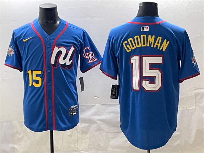 Men's National League #15 Hunter Goodman Blue 2025 All-Star Edition Limited Stitched Baseball Jersey Men's National League #15 Hunter Goodman Blue 2025 All-Star Edition Limited Stitched Baseball Jersey