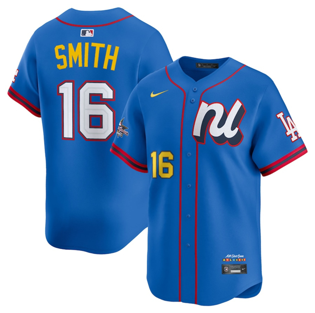Men's National League #16 Will Smith Blue 2025 All-Star Edition Limited Stitched Baseball Jersey Men's National League #16 Will Smith Blue 2025 All-Star Edition Limited Stitched Baseball Jersey