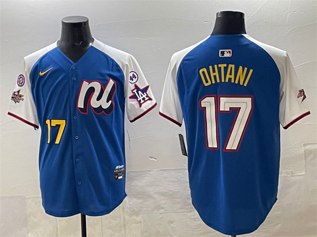 Men's National League #17 Shohei Ohtani Blue Alternate 2025 All-Star With Patch Edition Limited Stitched Baseball Jersey Men's National League #17 Shohei Ohtani Blue Alternate 2025 All-Star With Patch Edition Limited Stitched Baseball Jersey