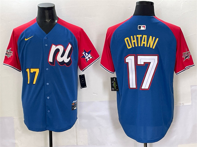 Men's National League #17 Shohei Ohtani Blue Red Alternate 2025 All-Star Edition Limited Stitched Baseball Jersey Men's National League #17 Shohei Ohtani Blue Red Alternate 2025 All-Star Edition Limited Stitched Baseball Jersey