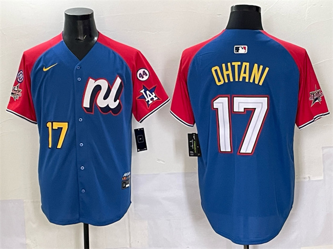 Men's National League #17 Shohei Ohtani Blue Red Alternate 2025 All-Star With Patch Edition Men's National League #17 Shohei Ohtani Blue Red Alternate 2025 All-Star With Patch Edition