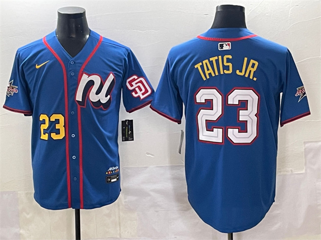 Men's National League #23 Fernando Tatis Jr. Blue 2025 All-Star Edition Limited Stitched Baseball Jersey Men's National League #23 Fernando Tatis Jr. Blue 2025 All-Star Edition Limited Stitched Baseball Jersey
