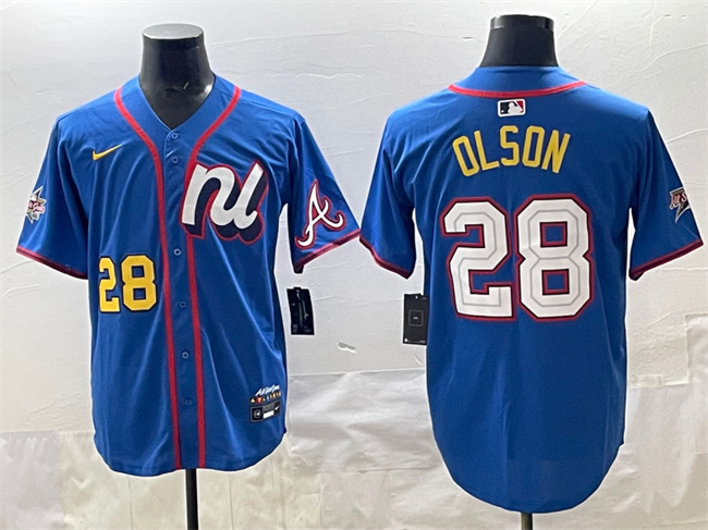 Men's National League #28 Eugenio Suárez Blue 2025 All-Star Edition Limited Stitched Baseball Jersey Men's National League #28 Eugenio Suárez Blue 2025 All-Star Edition Limited Stitched Baseball Jersey