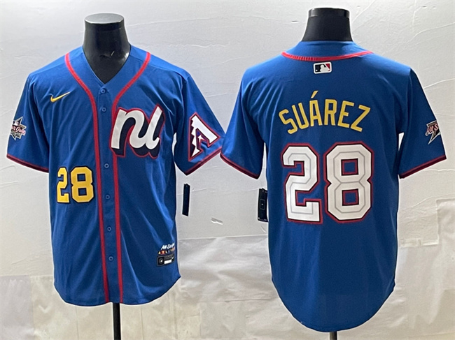 Men's National League #28 Matt Olson Blue 2025 All-Star Edition Limited Stitched Baseball Jersey Men's National League #28 Matt Olson Blue 2025 All-Star Edition Limited Stitched Baseball Jersey