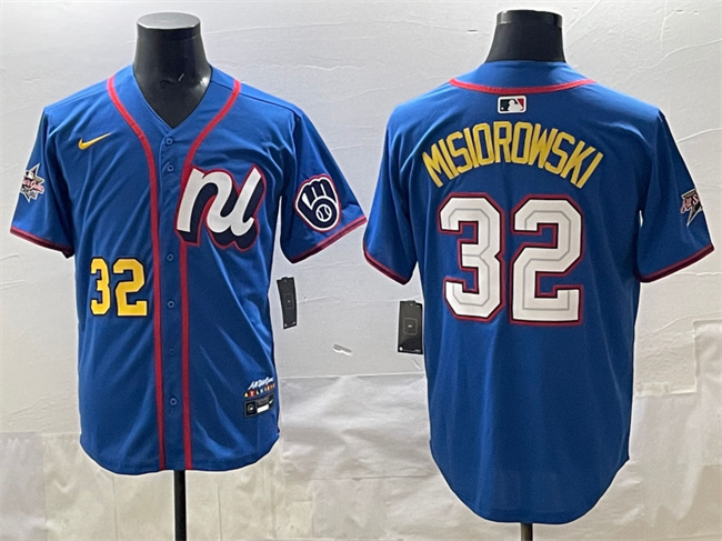 Men's National League #32 Jacob Misiorowski Blue 2025 All-Star Edition Limited Stitched Baseball Jersey Men's National League #32 Jacob Misiorowski Blue 2025 All-Star Edition Limited Stitched Baseball Jersey
