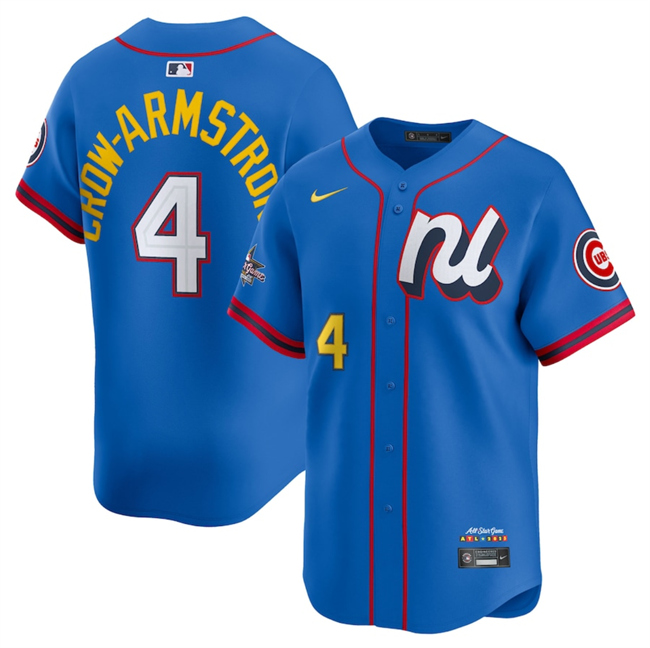 Men's National League #4 Pete Crow-Armstrong Blue 2025 All-Star Edition Limited Stitched Baseball Jersey Men's National League #4 Pete Crow-Armstrong Blue 2025 All-Star Edition Limited Stitched Baseball Jersey