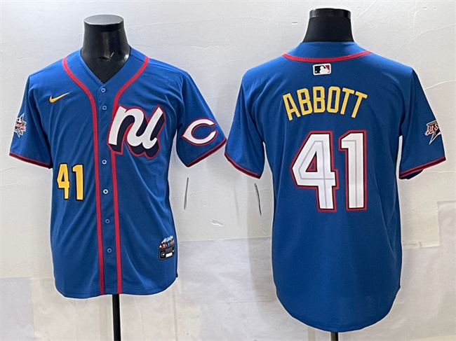 Men's National League #41 Andrew Abbott Blue 2025 All-Star Edition Limited Stitched Baseball Jersey Men's National League #41 Andrew Abbott Blue 2025 All-Star Edition Limited Stitched Baseball Jersey
