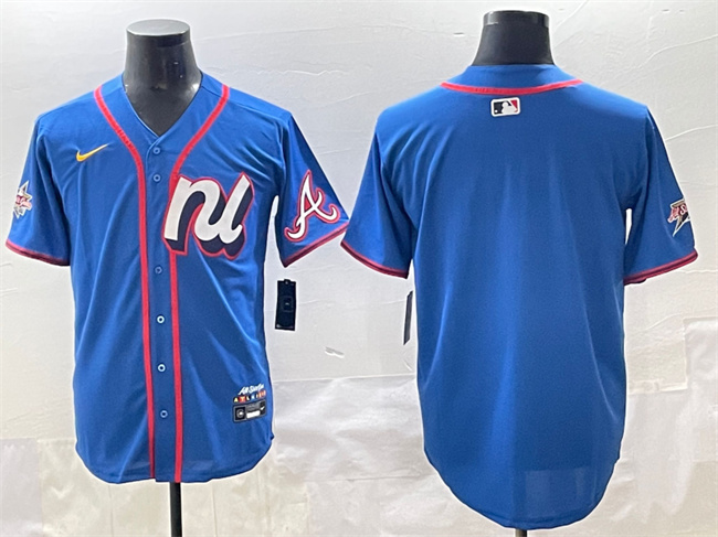 Men's National League Atlanta Braves Blank Blue 2025 All-Star Edition Limited Stitched Baseball Jersey Men's National League Atlanta Braves Blank Blue 2025 All-Star Edition Limited Stitched Baseball Jersey