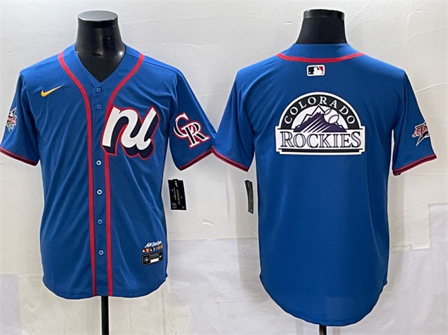 Men's National League Colorado Rockies Team Big Logo Blue 2025 All-Star Edition Limited Stitched Baseball Jersey Men's National League Colorado Rockies Team Big Logo Blue 2025 All-Star Edition Limited Stitched Baseball Jersey