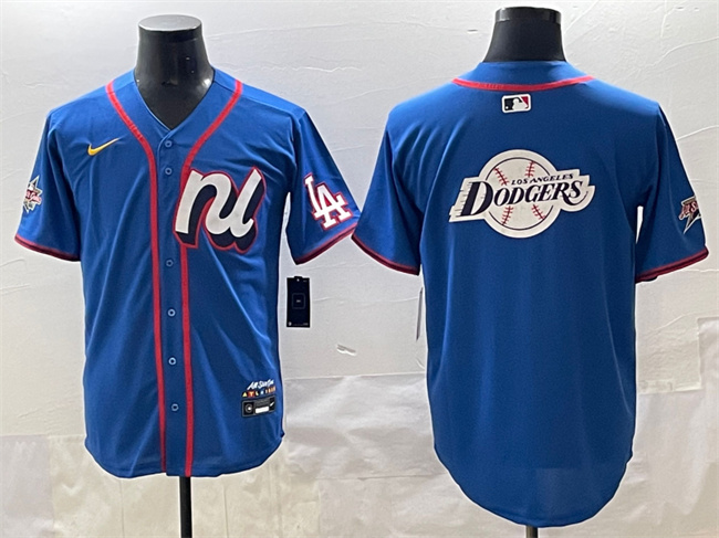 Men's National League Los Angeles Dodgers Team Big Logo Blue 2025 All-Star Edition Limited Stitched Baseball Jersey 001