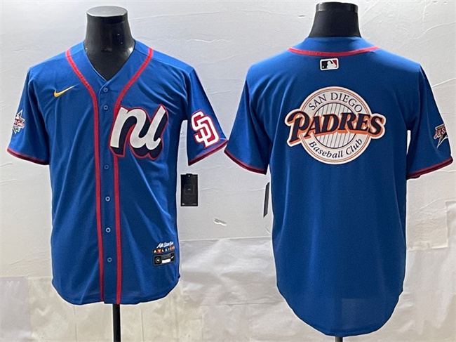 Men's National League San Diego Padres Team Big Logo Blue 2025 All-Star Edition Limited Stitched Baseball Jersey 001