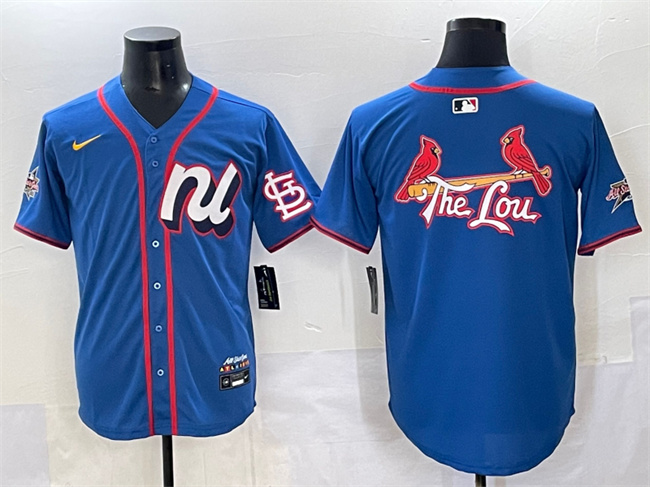 Men's National League St. Louis Cardinals Team Big Logo Blue 2025 All-Star Edition Limited Stitched Baseball Jersey Men's National League St. Louis Cardinals Team Big Logo Blue 2025 All-Star Edition Limited Stitched Baseball Jersey