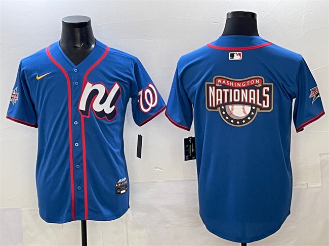 Men's National League Washington Nationals Team Big Logo Blue 2025 All-Star Edition Limited Stitched Baseball Jersey Men's National League Washington Nationals Team Big Logo Blue 2025 All-Star Edition Limited Stitched Baseball Jersey