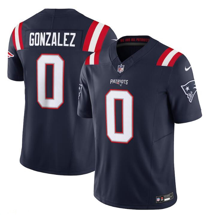 Men's New England Patriots #0 Christian Gonzalez Navy 2025 F.U.S.E. Vapor Limited Stitched Football Jersey Men's New England Patriots #0 Christian Gonzalez Navy 2025 F.U.S.E. Vapor Limited Stitched Football Jersey