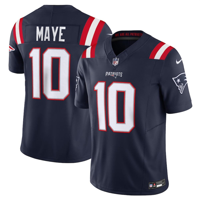 Men's New England Patriots #10 Drake Maye Navy 2024 Draft F.U.S.E. Vapor Limited Stitched Football Jersey Men's New England Patriots #10 Drake Maye Navy 2024 Draft F.U.S.E. Vapor Limited Stitched Football Jersey