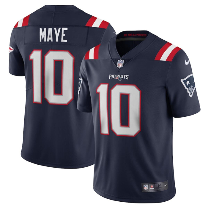 Men's New England Patriots #10 Drake Maye Navy 2024 Draft Vapor Limited Stitched Football Jersey Men's New England Patriots #10 Drake Maye Navy 2024 Draft Vapor Limited Stitched Football Jersey