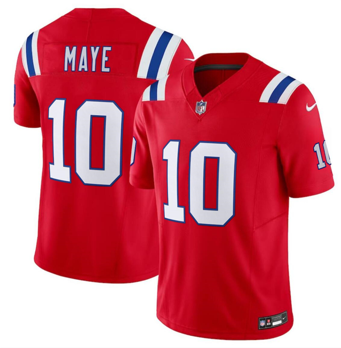 Men's New England Patriots #10 Drake Maye Red 2024 Draft F.U.S.E. Vapor Limited Stitched Football Jersey Men's New England Patriots #10 Drake Maye Red 2024 Draft F.U.S.E. Vapor Limited Stitched Football Jersey