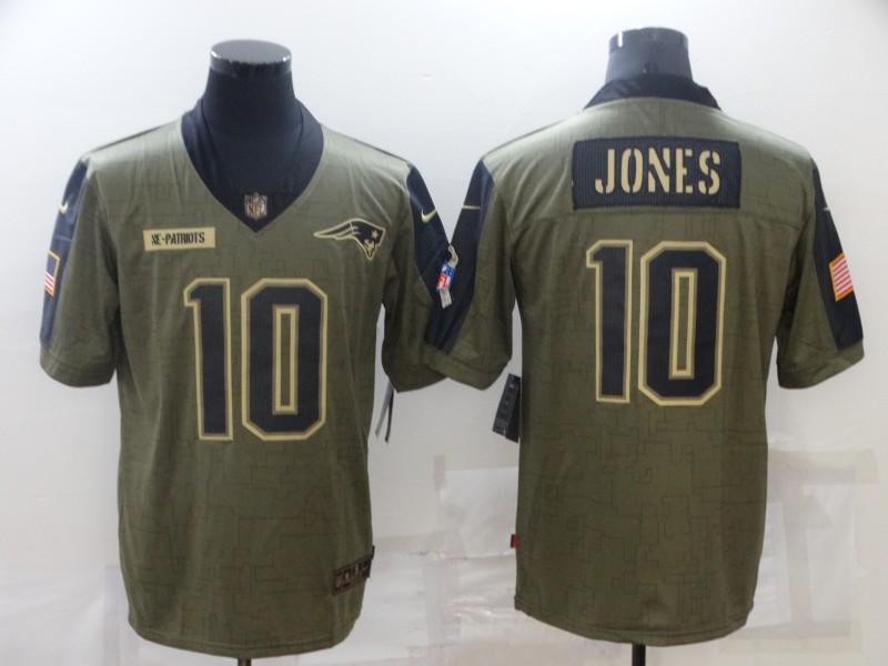 Men's New England Patriots #10 Mac Jones 2021 Olive Salute To Service Limited Stitched Jersey Men's New England Patriots #10 Mac Jones 2021 Olive Salute To Service Limited Stitched Jersey