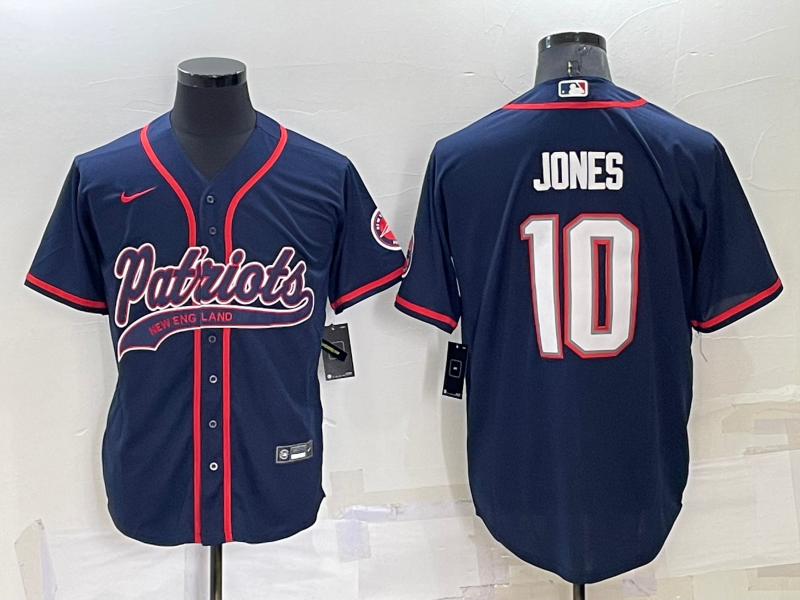 Men's New England Patriots #10 Mac Jones Navy Cool Base Stitched Baseball Jersey Men's New England Patriots #10 Mac Jones Navy Cool Base Stitched Baseball Jersey