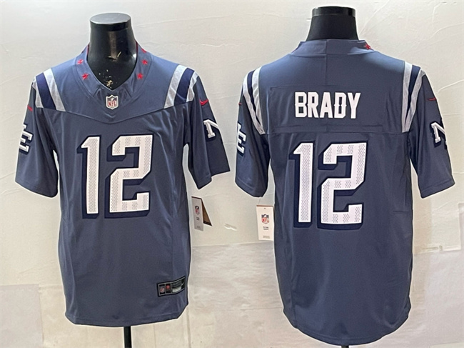 Men's New England Patriots #12 Tom Brady 2025 F.U.S.E. “Rivalries” Vapor Limited Stitched Football Jersey Men's New England Patriots #12 Tom Brady 2025 F.U.S.E. “Rivalries” Vapor Limited Stitched Football Jersey