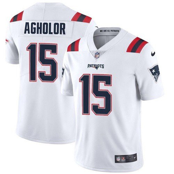 Men's New England Patriots #15 Nelson Agholor 2021 White Vapor Untouchable Limited Stitched NFL Jersey Men's New England Patriots #15 Nelson Agholor 2021 White Vapor Untouchable Limited Stitched NFL Jersey