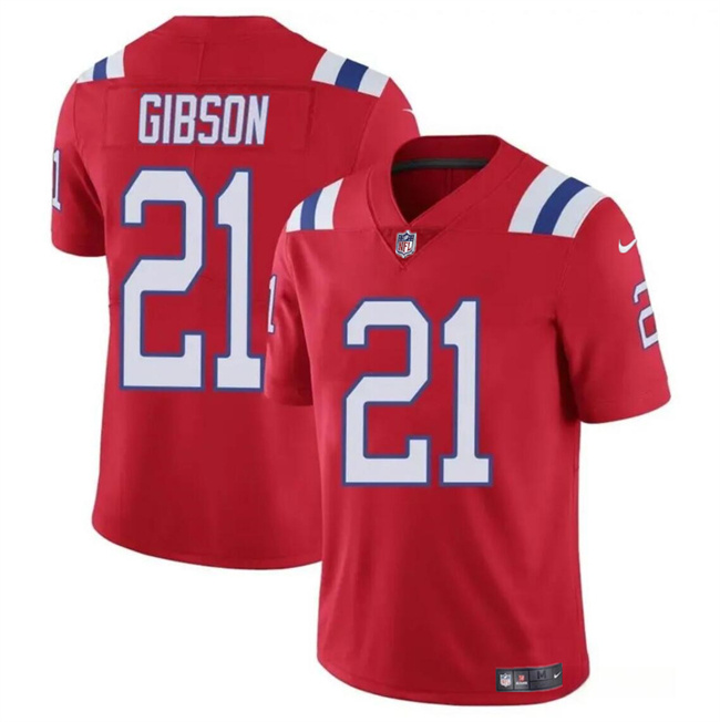 Men's New England Patriots #21 Antonio Gibson Red Vapor Limited Stitched Football Jersey Men's New England Patriots #21 Antonio Gibson Red Vapor Limited Stitched Football Jersey