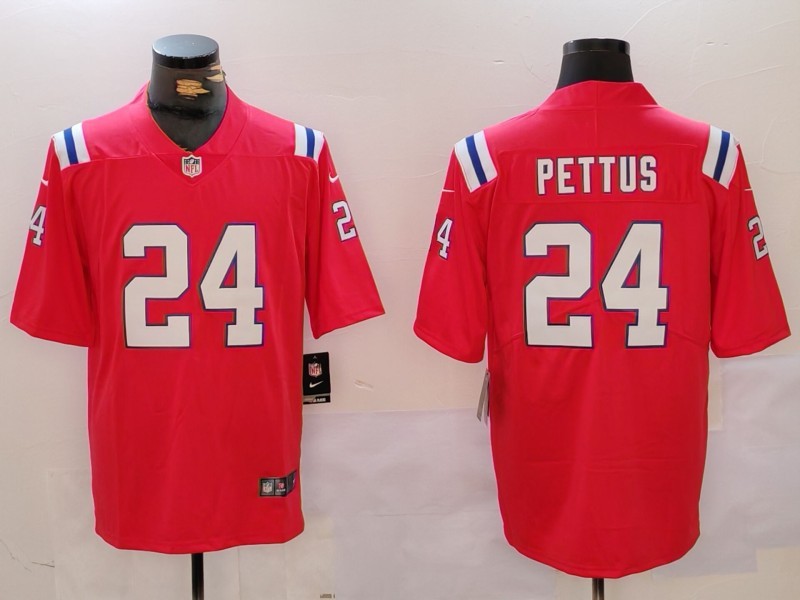 Men's New England Patriots #24 Dell Pettus Red Vapor Limited Stitched Football Jersey Men's New England Patriots #24 Dell Pettus Red Vapor Limited Stitched Football Jersey
