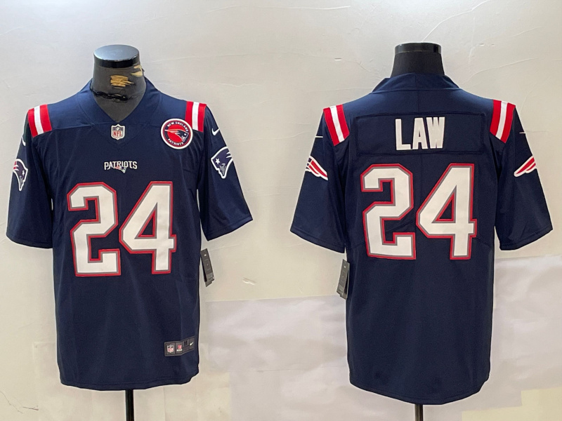 Men's New England Patriots #24 Ty Law Navy Vapor Limited Stitched Football Jersey 2 Men's New England Patriots #24 Ty Law Navy Vapor Limited Stitched Football Jersey 2
