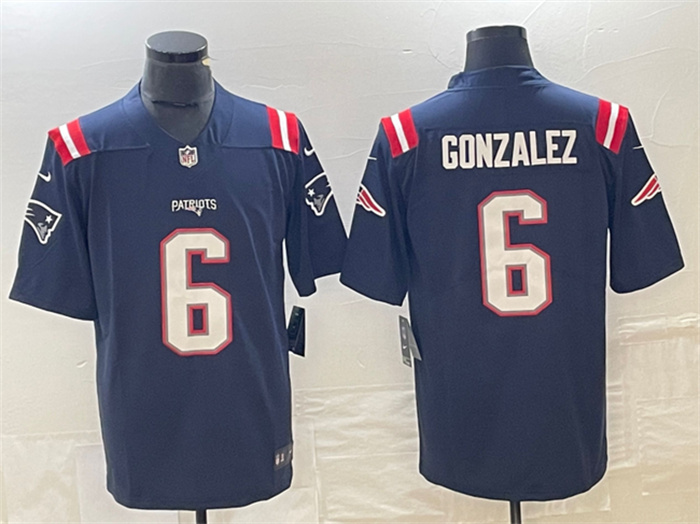 Men's New England Patriots #6 Christian Gonzalez Navy Vapor Untouchable Limited Stitched Football Jersey Men's New England Patriots #6 Christian Gonzalez Navy Vapor Untouchable Limited Stitched Football Jersey