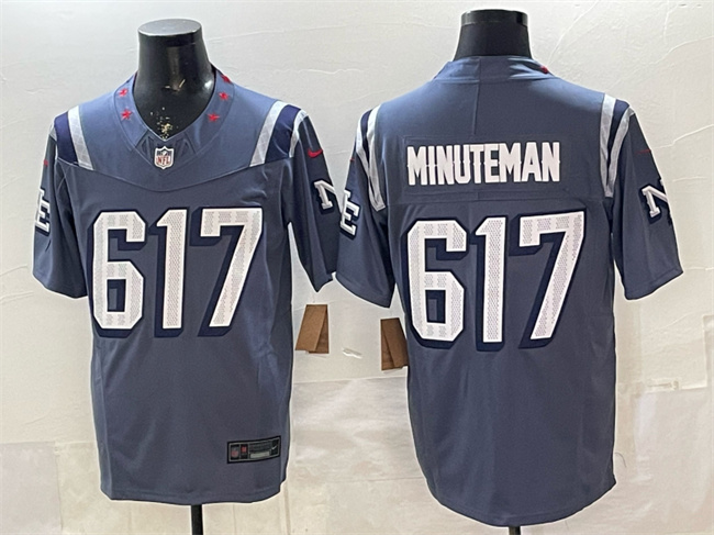 Men's New England Patriots #617 Minuteman 2025 F.U.S.E. “Rivalries” Vapor Limited Stitched Football Jersey Men's New England Patriots #617 Minuteman 2025 F.U.S.E. “Rivalries” Vapor Limited Stitched Football Jersey