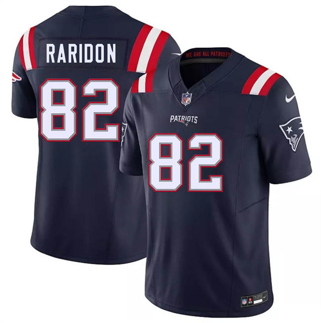 Men's New England Patriots #82 Eli Raridon Navy 2026 Draft F.U.S.E. Vapor Limited Stitched Football Jersey Men's New England Patriots #82 Eli Raridon Navy 2026 Draft F.U.S.E. Vapor Limited Stitched Football Jersey