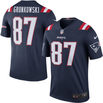 Men's New England Patriots #87 Rob Gronkowski Nike Navy Color Rush Legend Jersey
