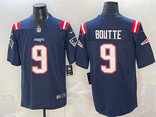 Men's New England Patriots #9 Kayshon Boutte Navy Vapor Limited Stitched Football Jersey Men's New England Patriots #9 Kayshon Boutte Navy Vapor Limited Stitched Football Jersey