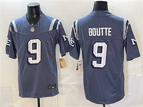 Men's New England Patriots #9 Kayshon Boutte Storm Blue 2025 F.U.S.E. “Rivalries” Vapor Limited Stitched Football Jersey