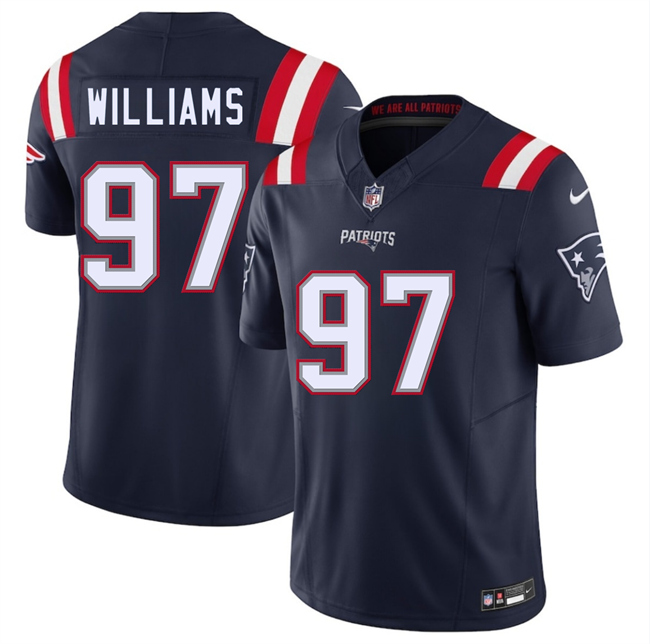 Men's New England Patriots #97 Milton Williams Navy 2025 F.U.S.E. Vapor Limited Stitched Football Jersey Men's New England Patriots #97 Milton Williams Navy 2025 F.U.S.E. Vapor Limited Stitched Football Jersey