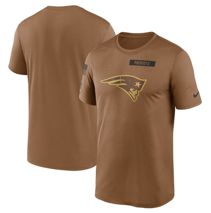 Men's New England Patriots 2023 Brown Salute To Service Legend Performance T-Shirt Men's New England Patriots 2023 Brown Salute To Service Legend Performance T-Shirt