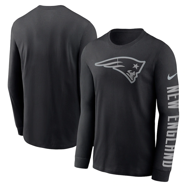 Men's New England Patriots Black Long Sleeve T-Shirt Men's New England Patriots Black Long Sleeve T-Shirt
